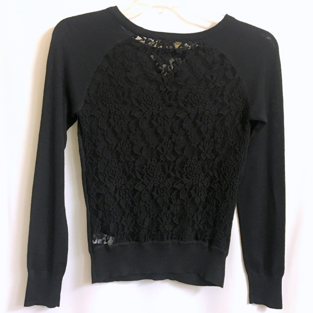 Knitted Black Sweater - M